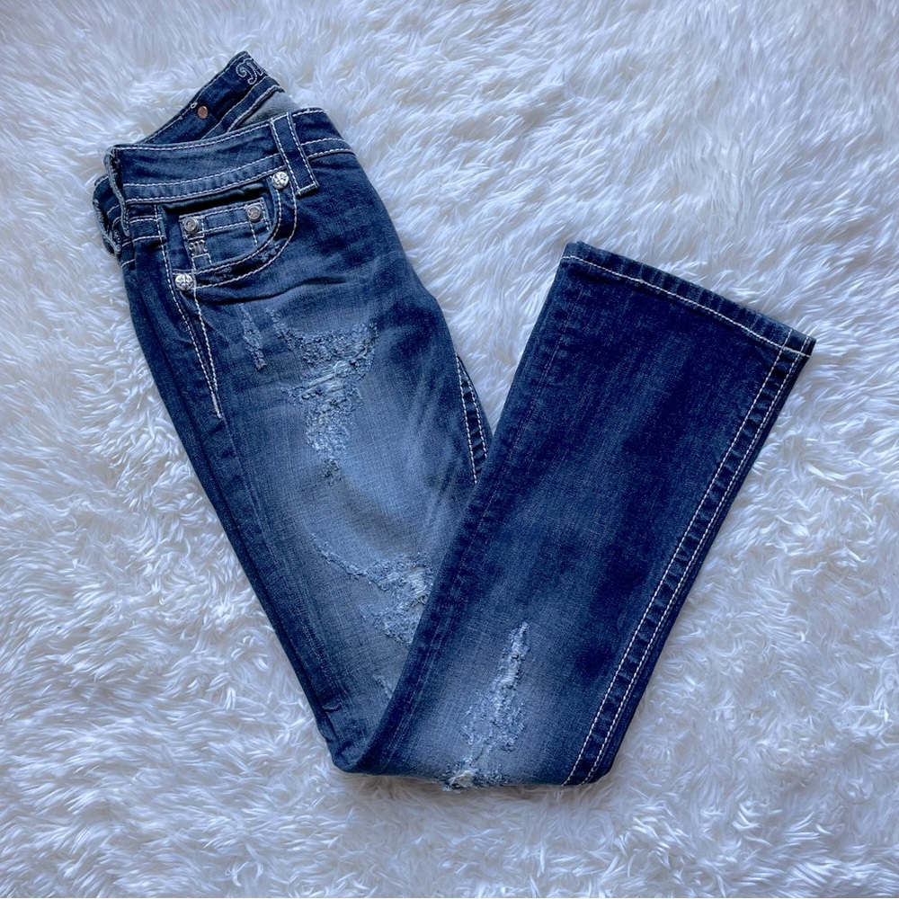 Miss Me Slim Boot Distressed Jeans 26 - Picture 8 of 8